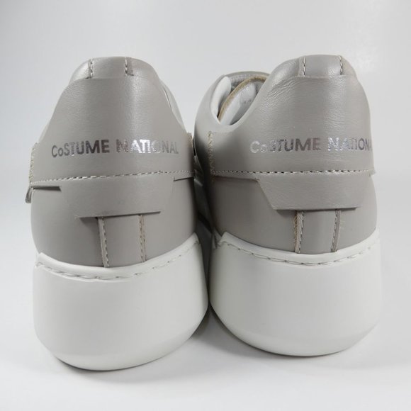 COSTUME NATIONAL Leather Touch-Strap Platform SNEAKERS Size 38 7.5 Gray NEW $425 - Picture 8 of 14